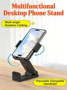 Supporto per telefono da viaggio pieghevole, supporto universale per telefono da aereo con rotazione a 360°, supporto portatile da scrivania e da auto, visione mani libere per l'intrattenimento in volo, per appassionati di aviazione e accessori da viaggio, regalo di Natale perfetto - multicolore - Visualizzare 5