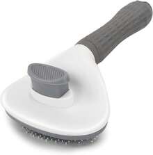 Self Cleaning Slicker Brush, Dog Bunny Pet Grooming Shedding Brush - Easy To Remove Loose Undercoat, Pet Massaging Suitable Pets With Long Or Short Hair Pink - Grey - View 9