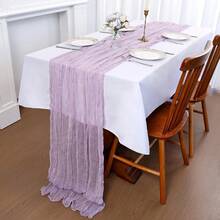 1pc Cheese Cloth Table Runner 10ft, Romantic Wedding Cheese Cloth Decor, Bridal Shower Engagement Party Decoration - Violet Purple - View 9