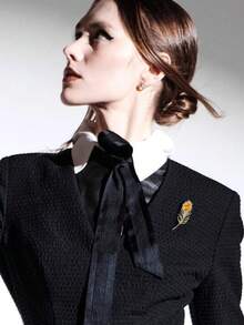 1枚奢华优雅羽毛胸针，高端时尚精致独特个性风格迷人衬衫领针，女士完美礼物 - 彩色 - 查看 5