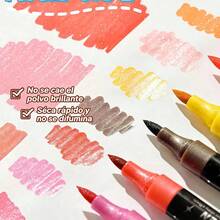24/48/72/96 colores. Rotulador con doble punta y doble color con purpurina perla | Rotulador perla | Marcador Diseño con doble punta y doble color Brillo metálico perlado Tinta de flujo suave - Traje De 72 Colores(36 piezas) - Ver 3