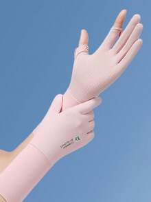 1 Pair Women's Sunscreen Gloves, Summer UPF50+ Breathable Driving Anti-Slip Wrist Length Thin Gloves For Cycling,Travel,Festival - Multicolor - View 7