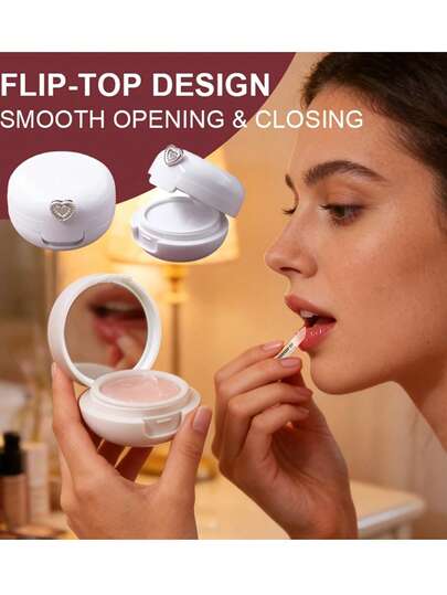 Travel-Sized Lipstick Container, One Travel-Sized Lipstick Case, Refillable Lip Mask Storage Box, Includes A Lip Brush, Mirror, And Empty Cosmetic Jar; Suitable For Samples, Creams, And Lotions.