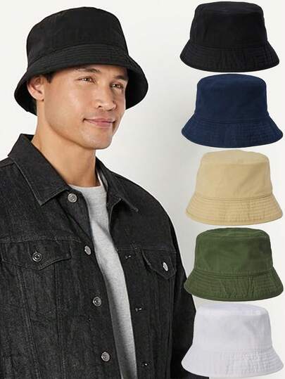 男女通用纯色渔夫帽，户外旅行徒步休闲轻便时尚运动遮阳帽，适合所有年龄段，夏季防紫外线