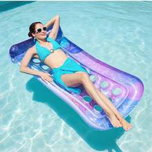 21-Hole Sequin Inflatable Floating Hammock Chair, Adult Water Floating Swimming Ring Pool Toy, Pool Inflatable, Beach Essentials, Pool Float - Multicolor - View 7
