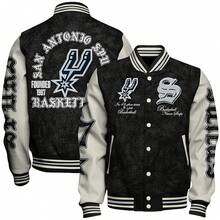 N-B-A San Ant-Onio Spurs 3D Patterned Baseball Jacket Is Suitable For All Occasions, From Urban Chic To Parties, Fitness, And Outdoor Activities - 風格 - 查看 2