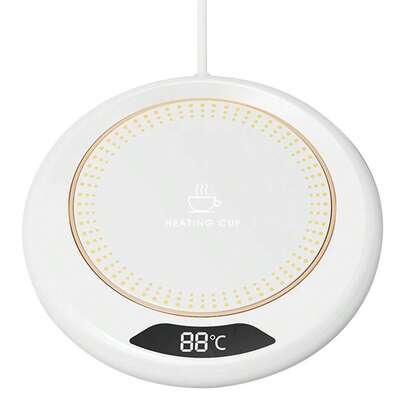 Calentador de tazas de café, placa calefactora con 3 ajustes de temperatura, posavasos con termostato, calentador de tazas de café inteligente para viajes, oficina, escritorio, uso doméstico NL2W