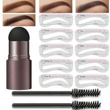 Eyebrow Stamp And Eyebrow Stencil Kit, With Eyebrow Brush One Step Eyebrow Stamp Shaping Kit With 10 Reusable Eyebrow Stencils - Eyebrow Stamp - View 1