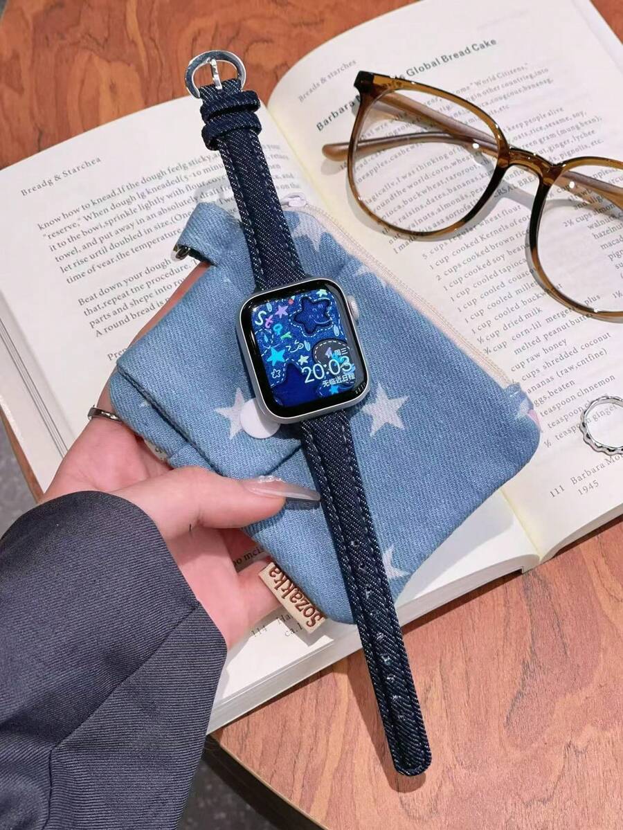 1条时尚复古精美真皮表带,兼容,适用于38mm、40mm、41mm、42mm、44mm、45mm、46mm、49mm表径,兼容 Link系列、Ultra、S10、9/8/7/6/5/4/3/2/1、SE - 深海藍 - 查看 1