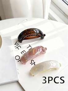 6pcs/3pcs/1pc Set Women Fashion Elegant Acetate Fiber Banana Hair Clips, Simple Ponytail Clips, Twist Clips, Horizontal Clips, Suitable For Party, Daily Wear, Holiday Gifts, Head Accessories, Hair Accessories For Women, Hairpin - Multicolor - View 14