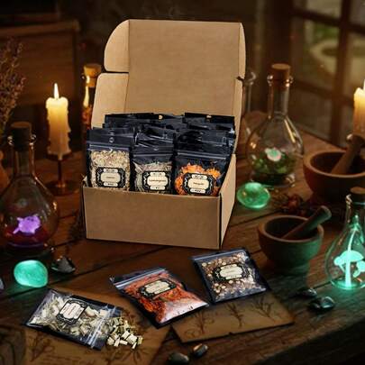 38pcs Herbs For Witchcraft, Witchcraft Supplies Dried Herb And Flowers For Witch Beginner, Witchcraft Kit For Altar Supplies, Pagan, Magic Ritual And Spell, Soap Making