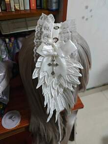 1 chiếc băng đô cánh thiên thần Lolita, phụ kiện tóc thiên thần đen tối phong cách Gothic, băng đô đinh tán phong cách Punk Rock Cosplay - Nhiều màu - Xem 3