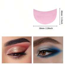 100pcs/1set,Eyeshadow Adhesive Tape Set, - Non-Woven Makeup Protective Film For Applying Eyeshadow, Eyeliner, Mascara, And Lipstick, Eyelash Extension Tools - Pink - View 3