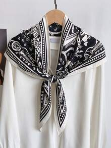 1pc Vintage City Map Print Triangle Scarf Wraps Soft Silky Feel All Season Spring, Summer, Autumn And Winter Shawl And Wraps Suitable For Daily Outings Travel Wedding Party Balls Banquets Bridesmaid Headscarfs Women Accessories,Beach,Holiday - Multicolor - View 11