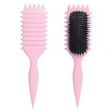 1pc Hair Brush, Boar Bristle Curling Brush For Styling, Newest 2025 Design Hair Brush To Define And Shape Curls, Ideal For Women To Style Curly Hair - 粉色 - 查看 4