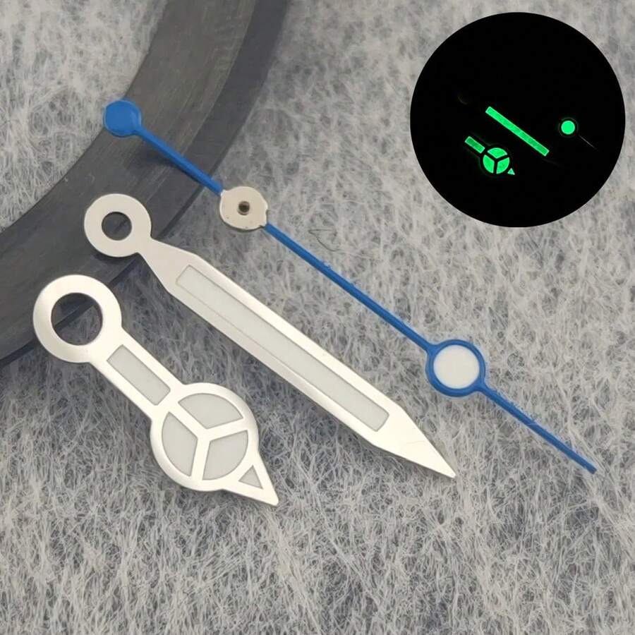 High-Quality NH35 Clock Hands, Rose Gold Plated Clock Hands For NH35/NH36/4R/7S Movement Watches, JBB1 Green/Blue Luminous Pointers - 7 - 查看 1
