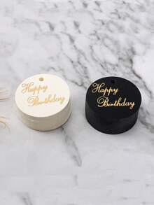 1set(100pcs)-Birthday Circular Paper Cards, Birthday Party Gift Hanging Cards, Cake Gift Cards, Gift Packaging Card Labels And Hemp Rope, Birthday Supplies, Special Decorations, Hanging Decorations For Gift Boxes - Multicolor - View 7