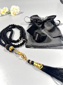 New Bowknot Gift Bag, Muslim Prayer Beads With Included Finger Ring Counter, Electronic Rosary, Suitable For Festivals And Gifts - Multicolor - View 4