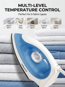 SOKANY-898A Household Handheld Iron, Mini Portable Student Travel Iron With Ceramic Soleplate Design, Suitable For Various Garments, Constant Temperature Iron, Non-Damaging To Clothes, Adjustable Temperature Control - EU E Type Plug(220-240V) - View 7