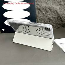 1件装抽象线条艺术保护套平板电脑保护套，带笔槽、多角度支架，兼容iPad 10.9/10.2/Air 第五代/Pro 11/10代/9.7/Air 2/7/8代/Air 4/5/Air 13/11(M3 2025)/11(A16 2025) - 彩色 - 查看 7