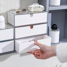1pc Drawer-Style Cosmetic Storage Box, Stackable Cosmetic Storage Box, Bathroom Mirror Cabinet And Drawer Organizer Container, Home Storage And Home Organization, Bedroom, Vanity - 1pc - View 5
