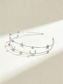 Băng đô trang trí ngôi sao và đá Rhinestone cho trang phục thường ngày khi đi chơi, vương miện thanh lịch, băng đô, băng đô vòng tóc, phụ kiện đội đầu - Vàng - Xem 14