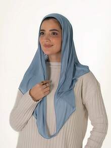 1pc Women's Instant Classic Solid Color Hijab, Pre-Sewn Turban Style Scarf With Adjustable Twist Knot Design, Versatile Practical Elastic Headwrap, Soft Comfortable Modal Fabric Suitable For Daily Wear, Sports, Yoga - Multicolor - View 16