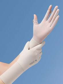1 Pair Women's Sunscreen Gloves, Summer UPF50+ Breathable Driving Anti-Slip Wrist Length Thin Gloves For Cycling,Travel,Festival - Multicolor - View 8