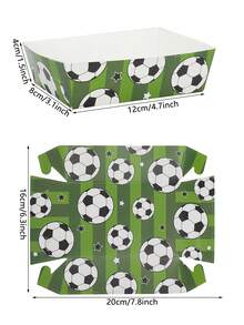 10/20/30pcs Football Party Food Trays, Football Birthday Party Supplies, Football Party Favors, Football Paper Plates, Football Food Boats For Football Theme Birthday Party Decoration - Type a - View 2