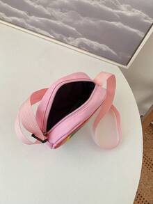 1pc Cute Rainbow Print Shoulder Bag, PU Material, Zipper Closure, Crossbody Bag Suitable For All Seasons Daily Use - A - View 6