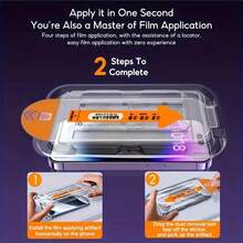 Tempered Glass Phone Screen Protector 2pcs High Definition Tempered Glass Screen Protector Compatible With IPhone 17 Pro Max/17 Air/17/15 Pro Max/16 Pro Max/16/16e/15/14/13/13 Pro/12/11, Includes Auto-Cleaning Tool, One-Click Application, Anti-Scratch, Smooth Surface, Privacy Protection, Anti-Dust, Phone Screen Protector, Phone Accessories Spring Gift - Black - View 2