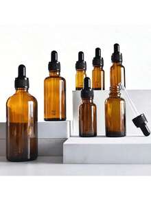 5pcs Amber Glass Dropper Bottles With Glass Dropper Dispenser, Suitable For Essential Oils, Aromatherapy, Perfume, Lab, Pharmaceuticals, Liquids, Travel, Glass Bottles With Glass Dropper - Brown Bottle - View 5