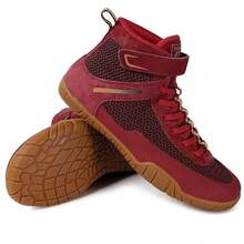 Womens Wrestling Shoes Boxing Shoes Zero Drop Sole - Red - View 2