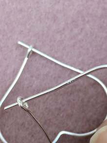 1件S925纯银极简心形耳环 - 甜美百搭的心形设计女士首饰 - 單隻耳環 - 查看 5