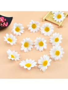 50pcs/Set Artificial White Daisy Sunflower Heads, 1.57 Inch Fake Flowers, Suitable For Wedding Party Decor, DIY Cards, Wreaths And Home Decor, Great For Spring/Summer Events, Weddings - Multicolor - View 11