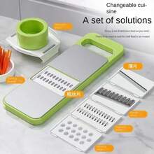 Multifunctional Kitchen Grater For Home Use, Carrot Shredder Board, Vegetable Cutter, Potato Masher, Grating Gadget FPBC - Army Green - View 4