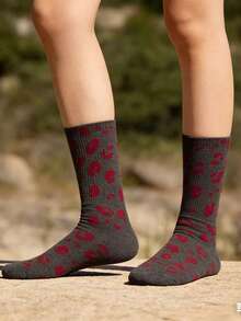 1 Pair Of European And American College Style Leopard Print Creative Mid Tube Men's And Women's Socks, Fashionable, , Personalized Socks - Multicolor - View 1