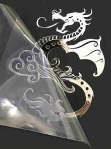 Pegatinas personalizadas de transferencia UV, etiquetas autoadhesivas de cristal transparente en oro y negro, pegatinas decorativas de logotipo 3D adecuadas para vidrio, muebles, artesanías y proyectos DIY, opción ideal para decoración personalizada en el hogar y los negocios - Multicolor - Ver 4