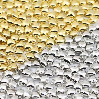 100pcs Heart Shaped Pendants, CCB Spacer Beads For Jewelry Making DIY Necklaces, Bracelets, Earrings