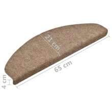 vidaXL Klebematten für Treppen, 5 Stück, Creme, 65 x 21 x 4 cm, Nadelfilz - Beige - Übersicht 3