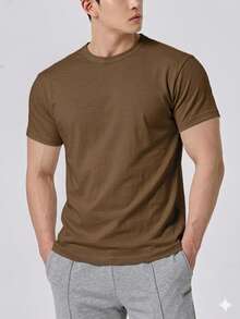 Men T-Shirts - Coffee Brown - View 1