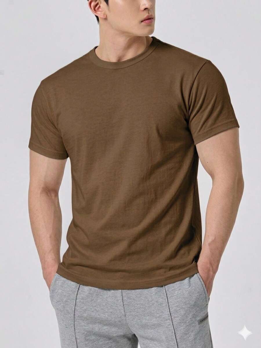Men T-Shirts - Coffee Brown - View 1
