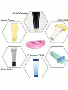 Manual Plastic Toothpaste Squeezer, Vertical Bathroom Dispenser For Toothpaste, Face Wash, Hand Cream, No Electricity Needed, Home Bathroom Decor, Autumn, Back To School Decor - Multicolor - View 7