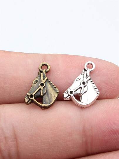10pcs 17x13mm Horse Head Charms Pendant For DIY Jewelry Making Necklace Keychain Phone Chain Bracelet Making Accessories Handmade Craft Making Findings