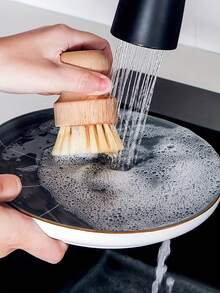 Bộ 2 cọ rửa nhà bếp bằng lông tự nhiên có chức năng thoát nước, được làm từ gỗ và xơ dừa, thích hợp để rửa chén bát và nồi niêu xoong chảo, thiết kế cổ điển. - A - Xem 10