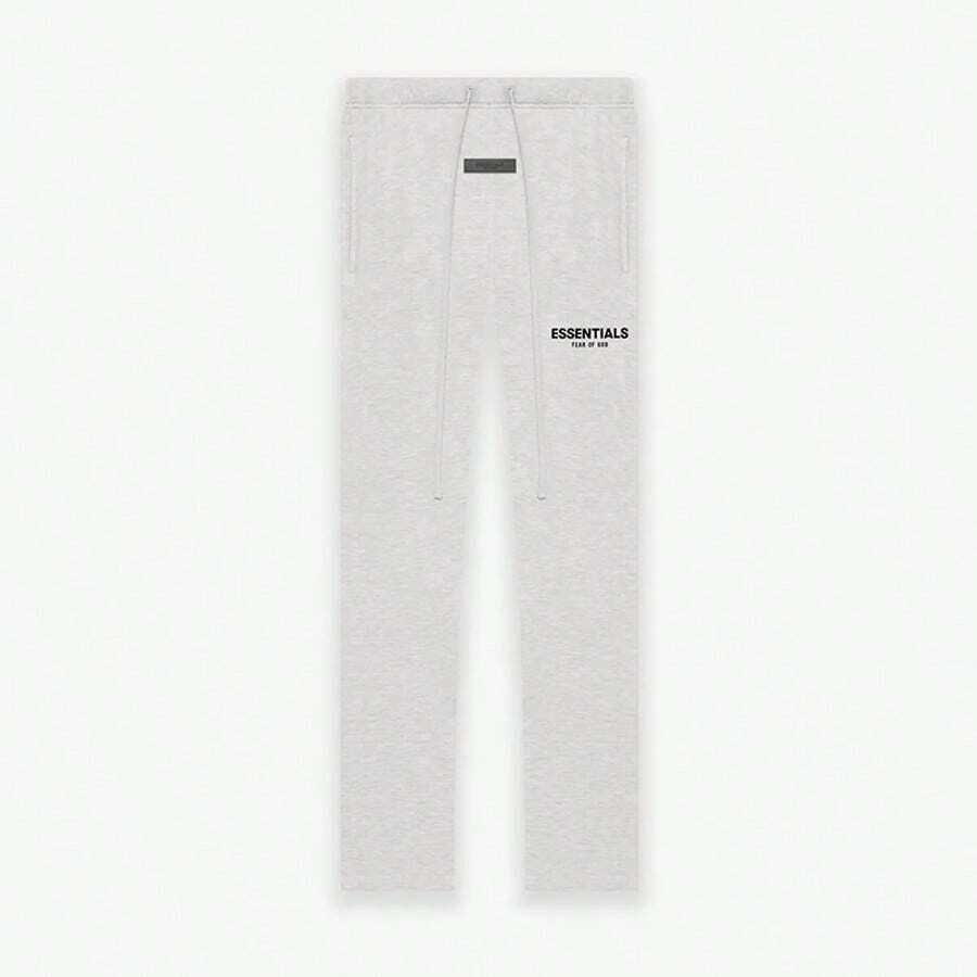Essentials -Fear Of God SS22 Collection Wide Leg Sweatpants, Unisex High Waist Design, Loose Relaxed Silhouette, Premium Durable Cotton Blend, Elastic Waist With Drawstring, Vintage Washed Finish, Minimalist Streetwear, Comfortable Loungewear For Spring & Summer - LIGHT OATMEAL - View 1
