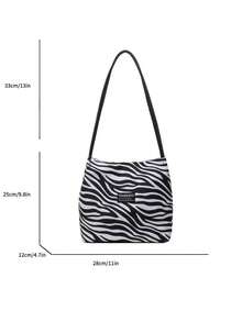 2026 Spring New Fashion Leopard Print Tote Bag, Large Capacity Lightweight Casual Women's Shoulder Bag, Versatile Elegant Leopard Pattern Classic Design - Black - View 6