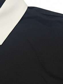 GRDR Men's Summer Short Sleeve Contrast Color Polo Shirt - Black - View 8