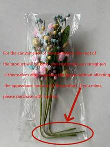 1支人造复活节花卉，色彩缤纷的复活节彩蛋浆果装饰，春季花茎复活节彩蛋装饰，适合家居派对花瓶花卉中心摆件 - 多色 - 查看 10