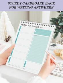 Trees To Do List Notebook - 52 Sheets Undated Work Task Planner, A5 Agenda Notebook, Suitable For Daily Tasks And Goal Setting, Applicable For Office, Home And School - Style B - View 3